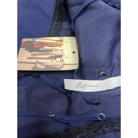 Sparkle & Fade Navy Blue Sun Dress Spaghetti Strap Corset Back Size Small - Picture 3 of 8